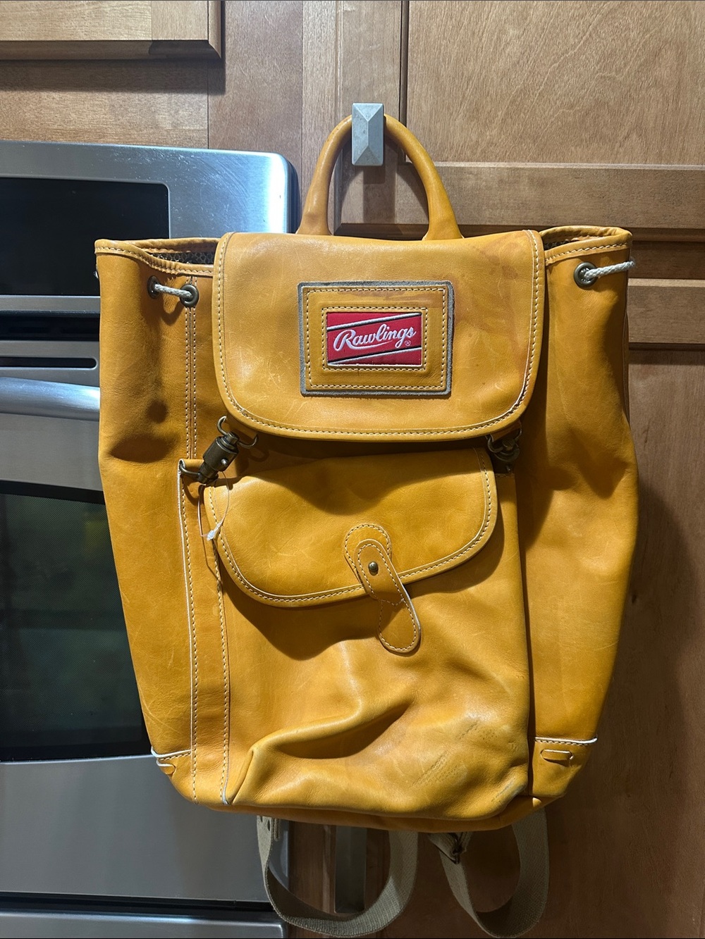 RARE BEAUTIFUL VTG RAWLINGS GIAN PAOLO LOMBARDO BASEBALL GLOVE LEATHER BACKPACK